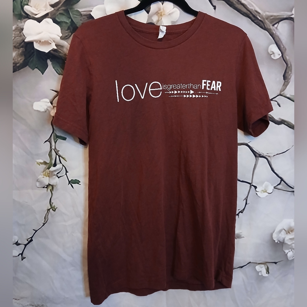 Love is Greater Than Fear Brown T-Shirt